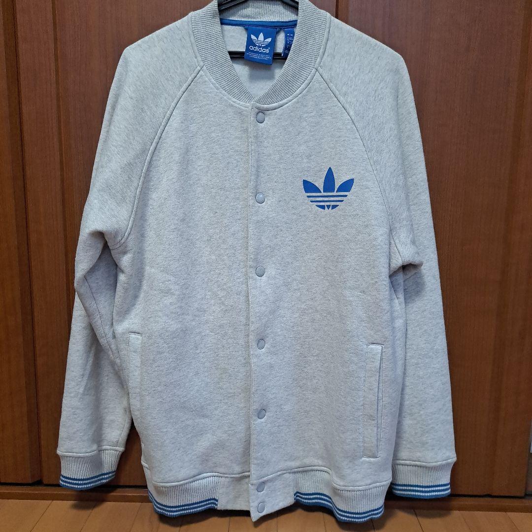 adidasアディダスフロントロゴトレフォイルスウェットスタジャン 新品 定価20900円 Lサイズ adidas originals アディダス