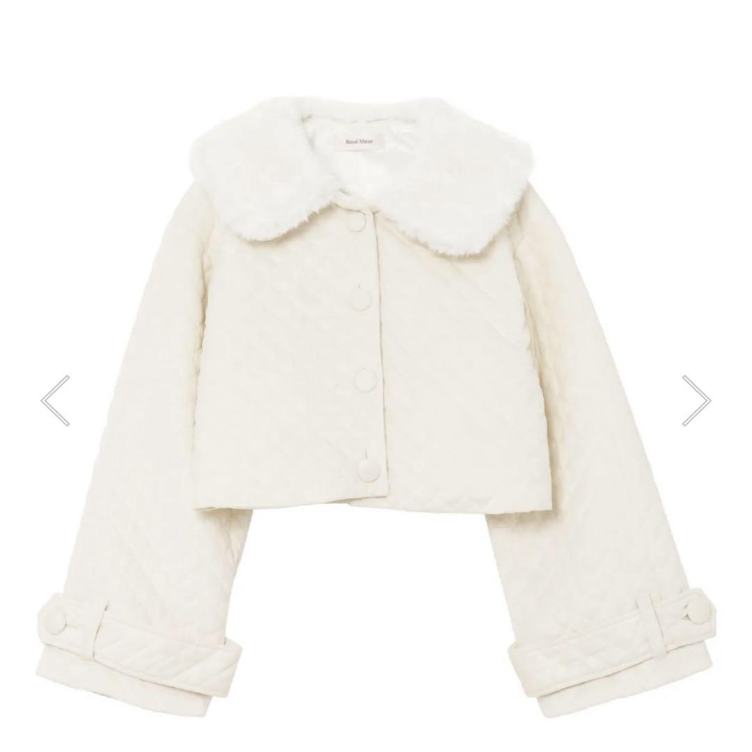 ロゼミューズ♡quilting fake fur collar short JK