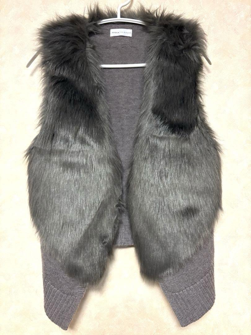 EPOCA THE SHOP フェイクファードッキングショートジレ