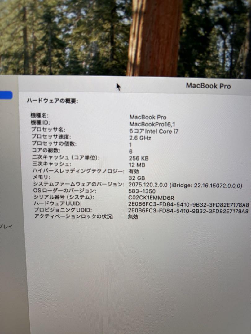 MacBook Pro 16インチ 2019 i7 32gb 512gb