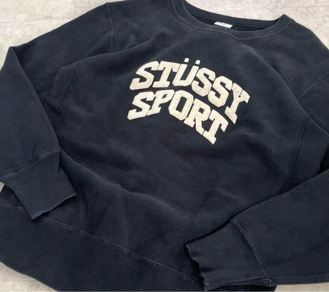 STUSSY × Champion コラボ リバースウィーブ ロゴスウェット/L