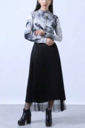 チュールスカート 2WAYワイドベルト