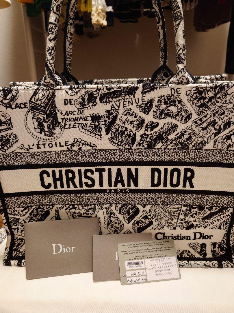 極美品Christian Dior ブックトートバッグ パリ地図柄