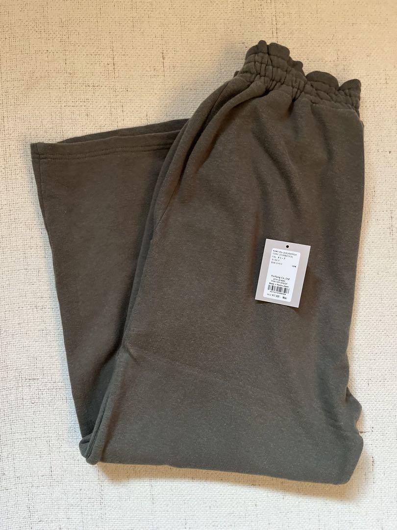 美品　yingyang ◆テリーコットンワイドパンツ　olive