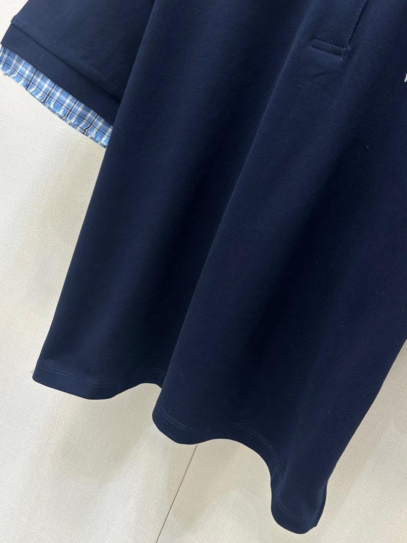 MIU MIU ネイビー ポロシャツ 半袖 美品 Miu Miu ネイビー ポロシャツ 半袖 S