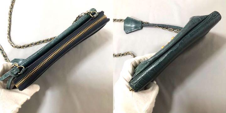 ADMJ チェーンウォレット cIseK-m65083882587 クロコ型押し 大人気特価