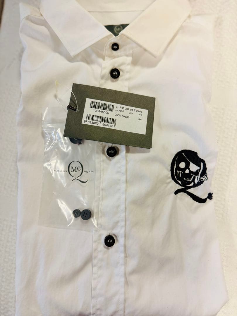 McQ アレクサンダーマックイーン シャツ髑髏刺繍Turkey 46XS SS McQ