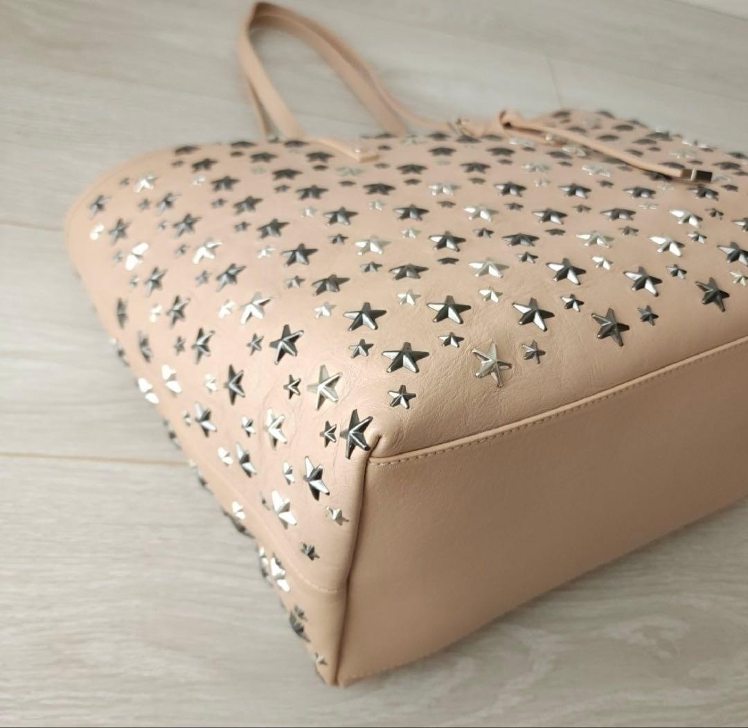 【JIMMY CHOO】ピンクベージュ 星型スタッズ トートバッグ 【JIMMY CHOO】ピンクベージュ 星型スタッズ トートバッグ
