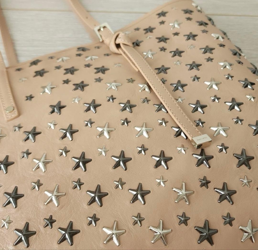 【JIMMY CHOO】ピンクベージュ 星型スタッズ トートバッグ 【JIMMY CHOO】ピンクベージュ 星型スタッズ トートバッグ