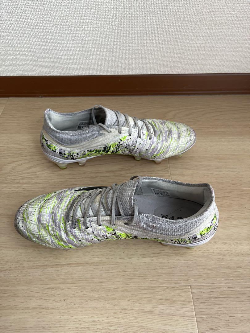 Adidas スパイクシューズ グレー/ライムグリーン26.0