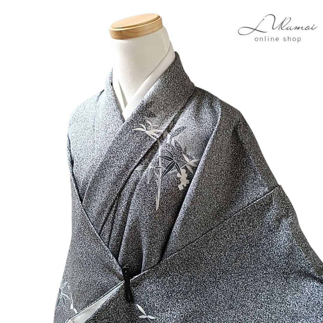 LULU45 着物 正絹 付け下げ 叩き染め グレー
