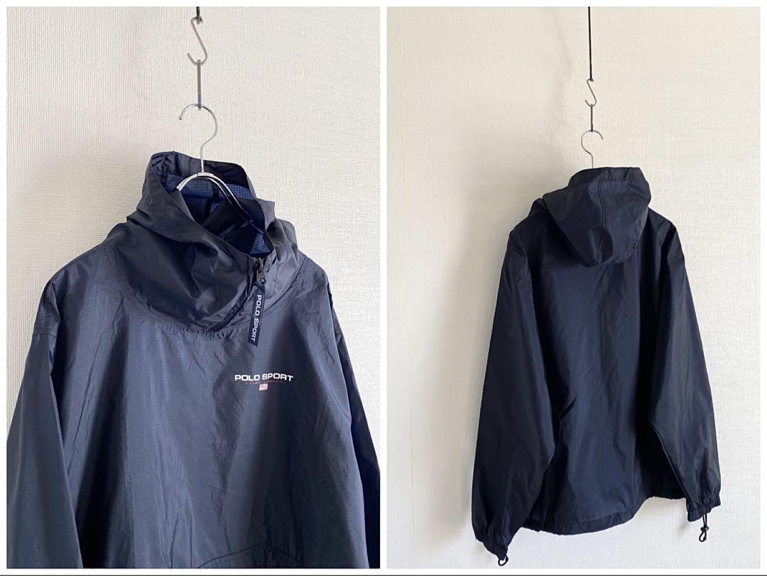 希少 90s ポロスポーツ リップストップナイロン フーデッドジャケット L