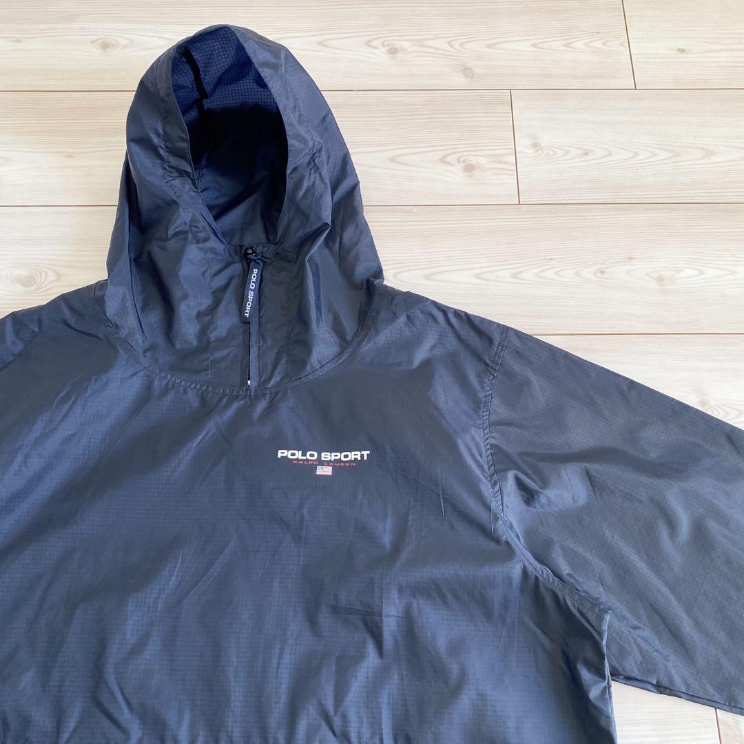 希少 90s ポロスポーツ リップストップナイロン フーデッドジャケット L
