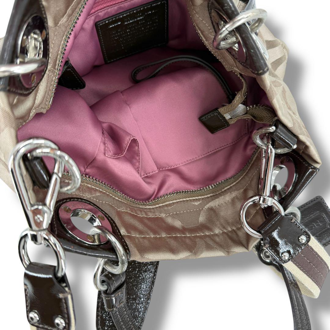 《美品》coach コーチ トートバッグ 2way キャンバス シグネチャー