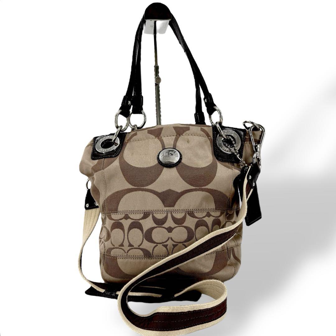《美品》coach コーチ トートバッグ 2way キャンバス シグネチャー