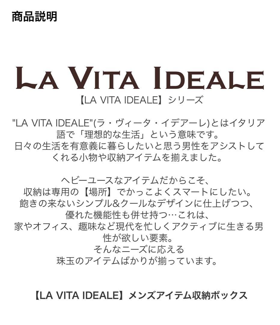 【LA VITA IDEALE】メンズボックスL 収納ケース レザーケース