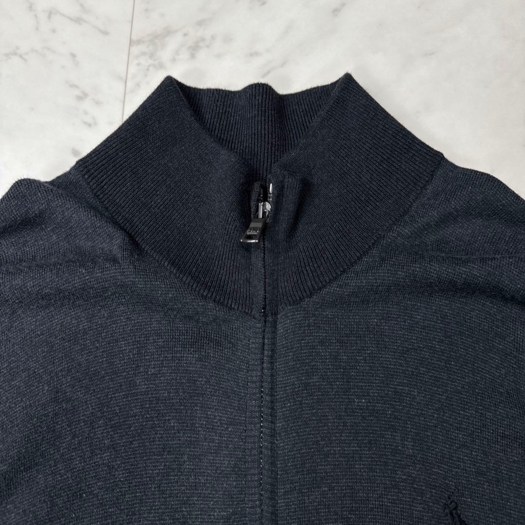 美品 ポロラルフローレン ピマコットン ドライバーズニット チャコール L