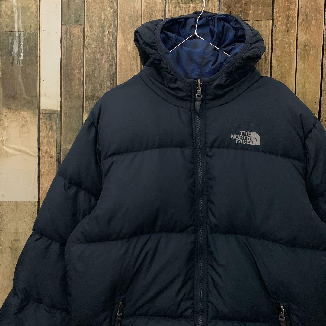 ☆最安値に挑戦 ノースフェイス リバーシブルダウン パープルチェック