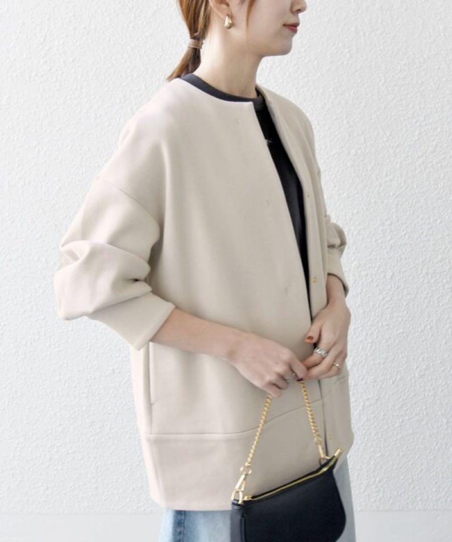SHIPS any: ダブルジャージー ノーカラー コート 25SS