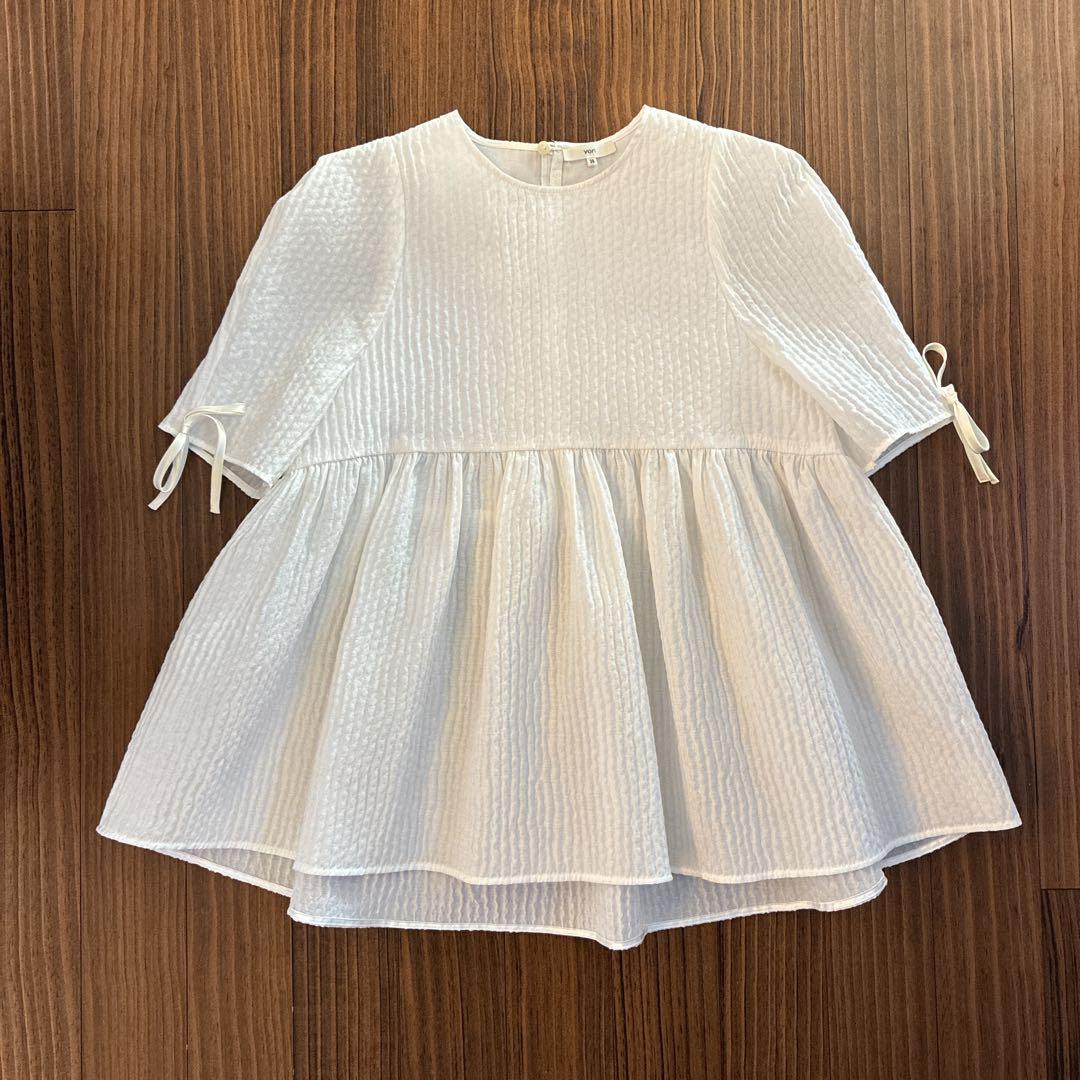 【極美品】yori ヨリ フクレフレアブラウス 半袖ブラウス 38 白 ホワイト 【極美品】yori ヨリ フクレフレアブラウス 半袖ブラウス 38 白 ホワイト