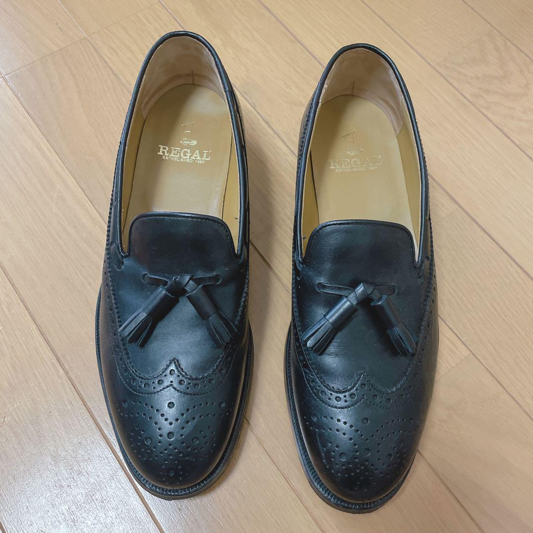 REGALリーガル タッセルローファー ウイングチップ レザーシューズ 25.5