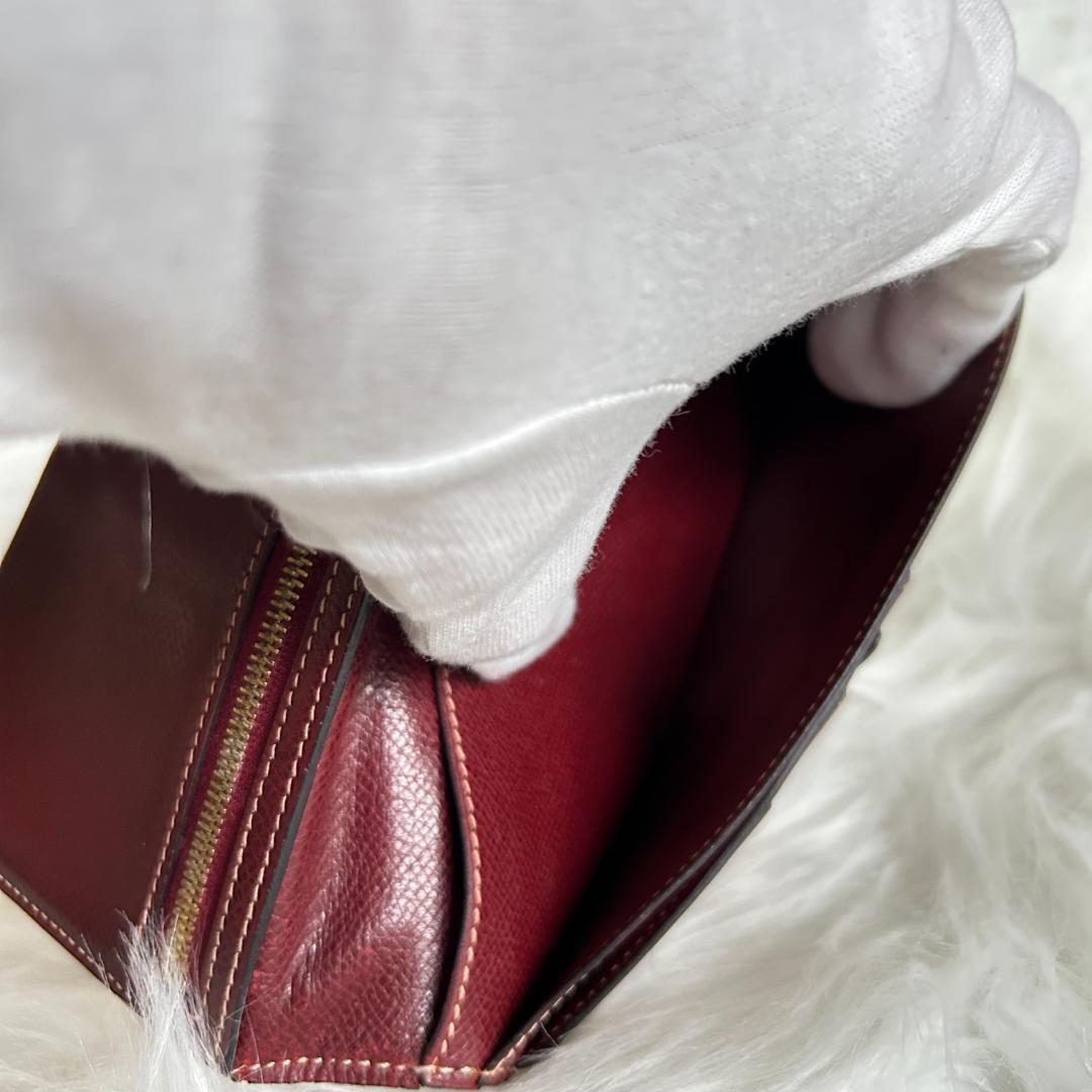 エルメス ベアンスフレ Hロゴ 長財布 レッド系 HERMES