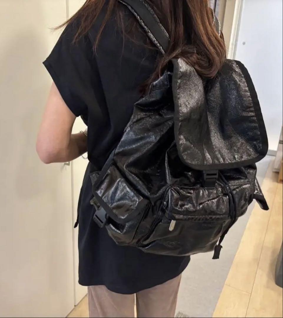 専用　LE SPORTSAC 黒 光沢レザー風リュック