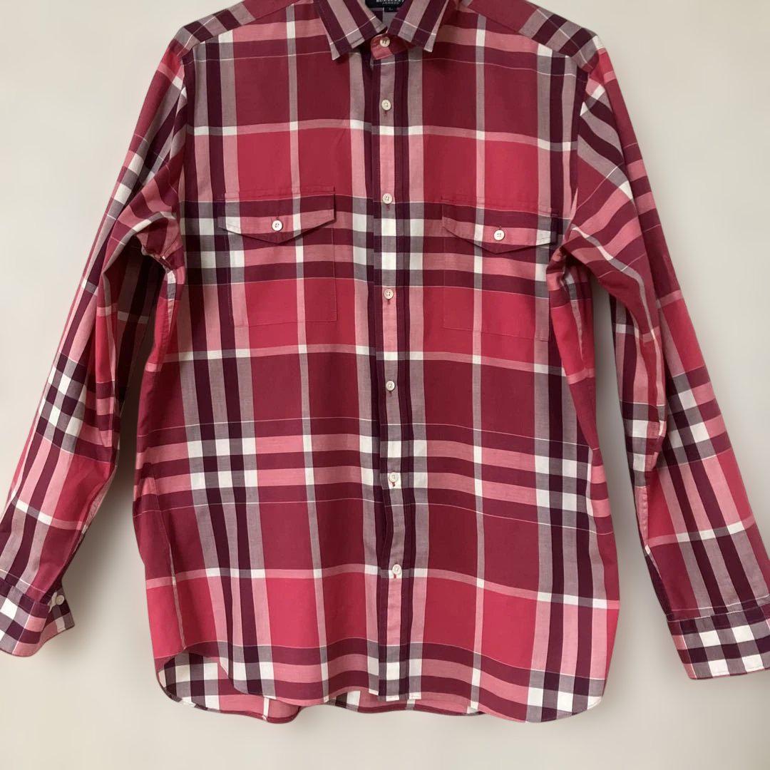BURBERRY｜レッド系チェック長袖シャツ