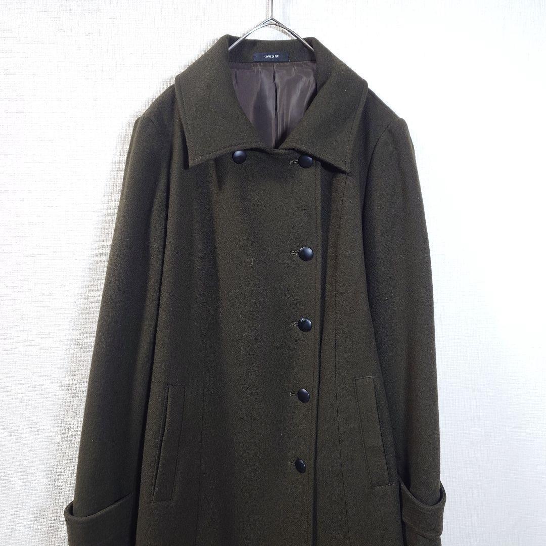 コムサイズム　ロングコート　アウター　ウール100%　ブラウン　あたたかい