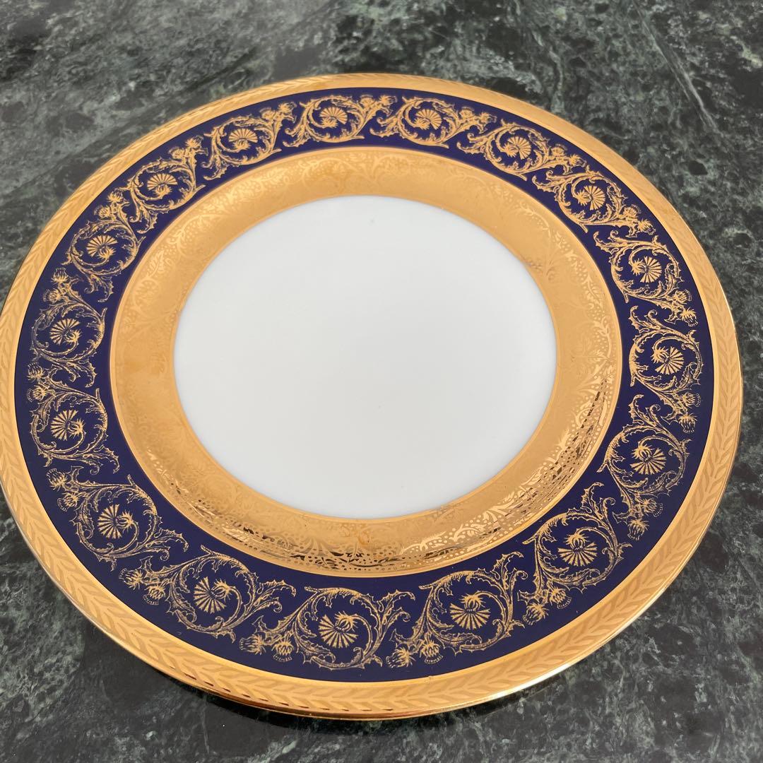 ヴィンテージリモージュ皿 6枚セット ネイビーとゴールド ヴィンテージリモージュ皿 6枚セット ネイビーとゴールド