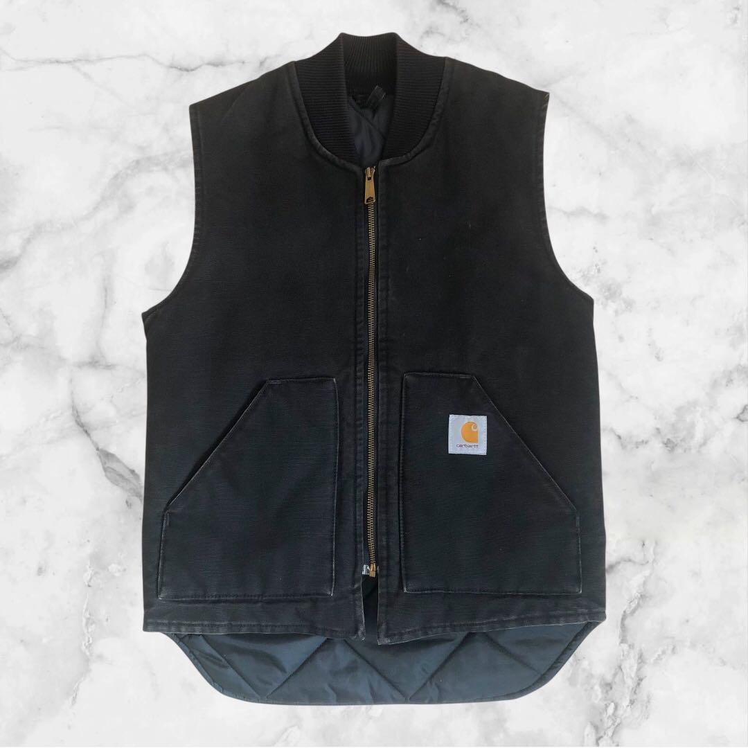 90s USA製 Carhartt ダックベスト ブラック 腰ゴム VQ185 - メルカリ