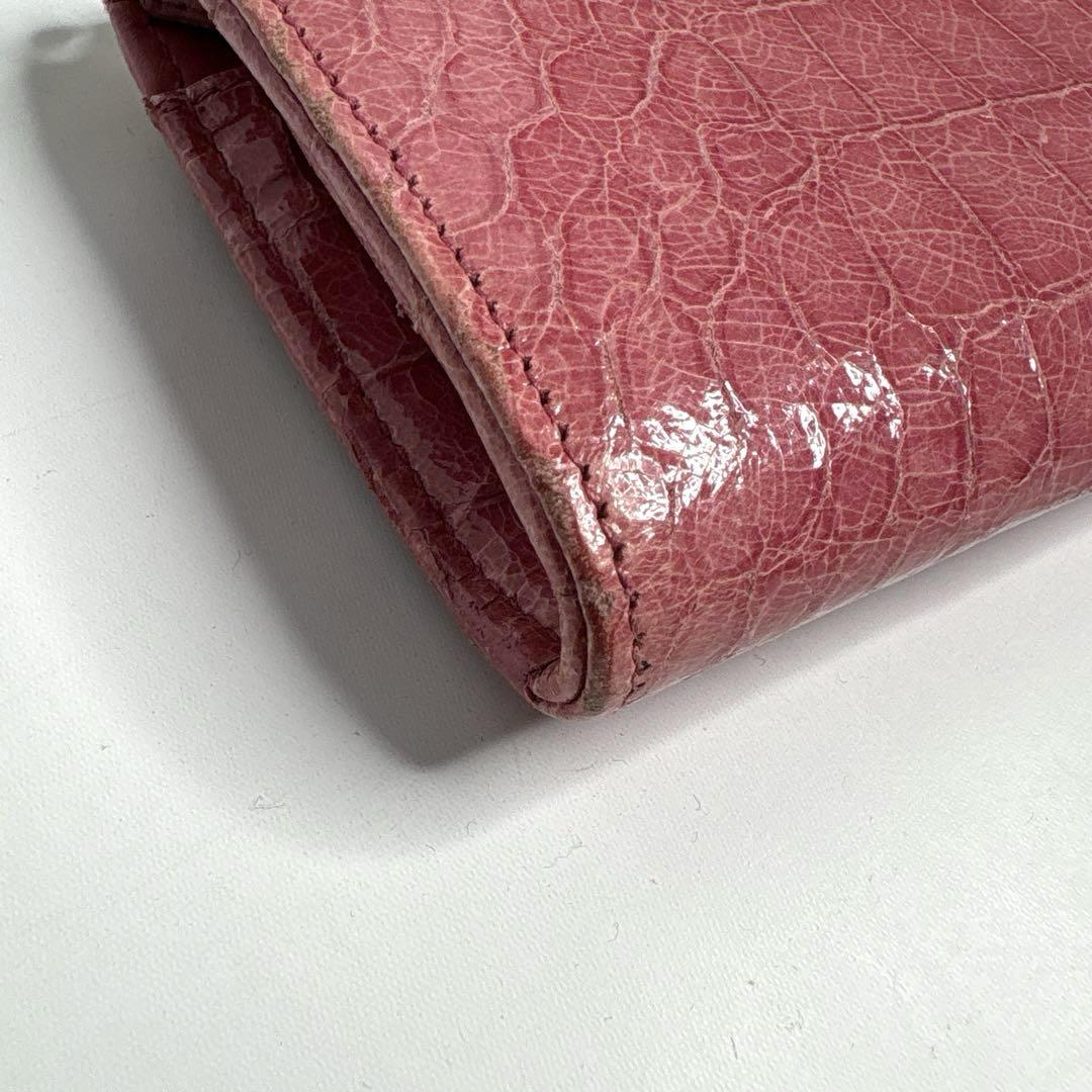 miu miu ミュウミュウ 長財布 クロコ型押し ゴールドロゴ　ラウンドジップ