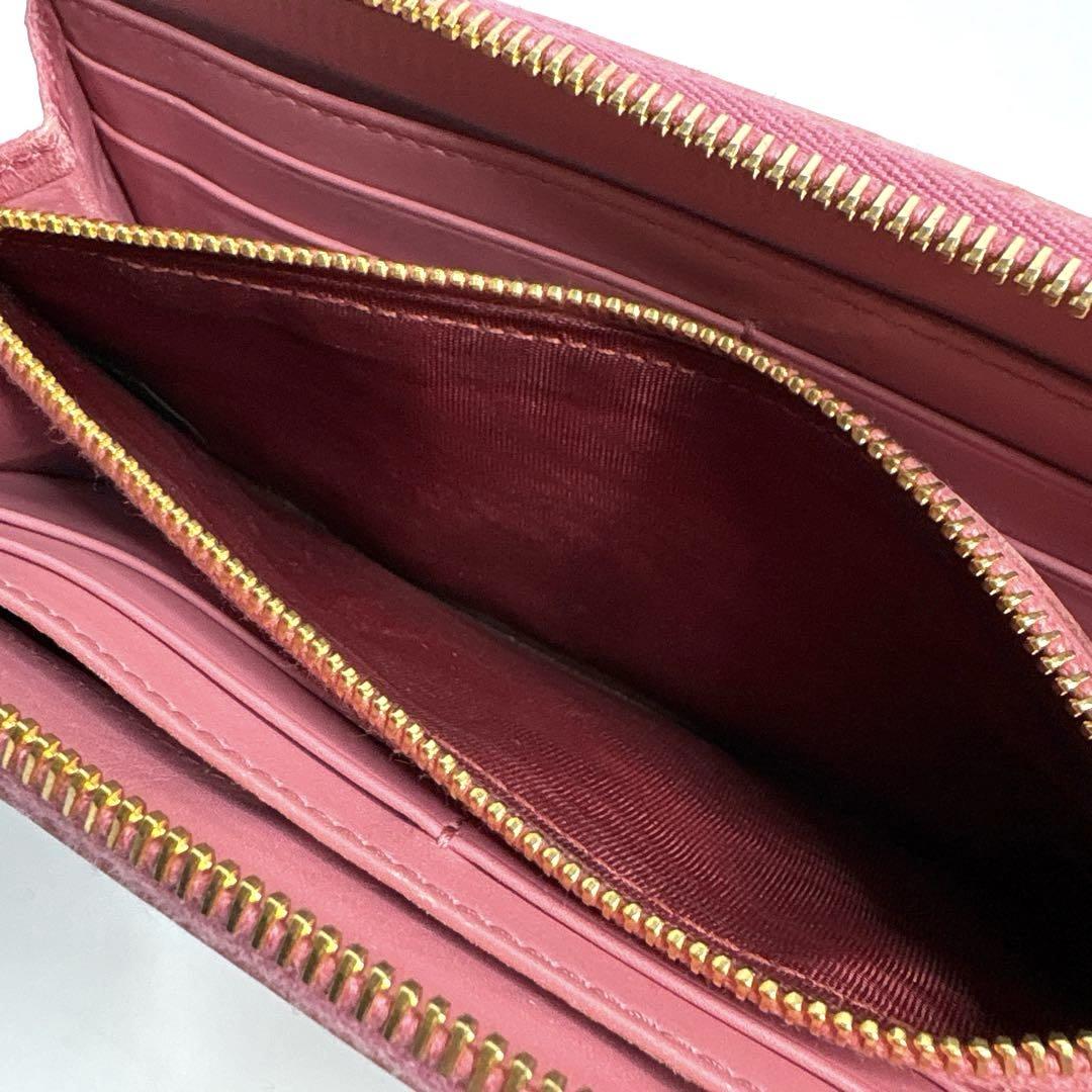 miu miu ミュウミュウ 長財布 クロコ型押し ゴールドロゴ　ラウンドジップ