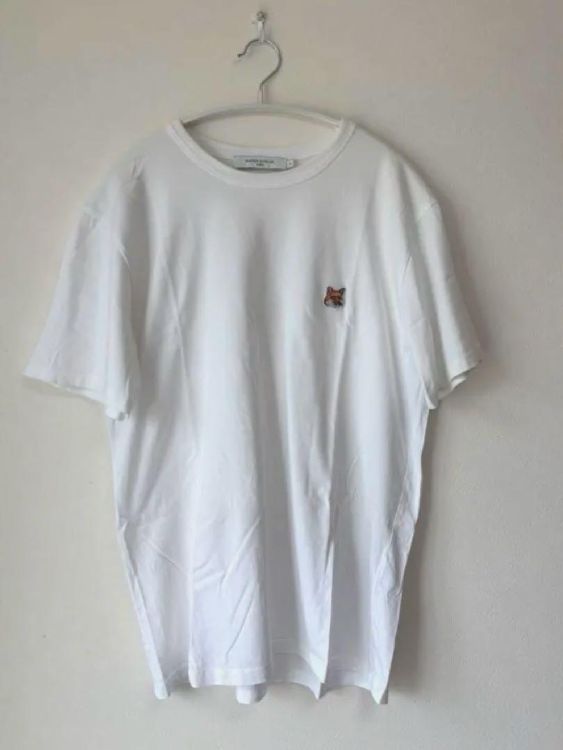 メゾンキツネ ワンポイント 胸ロゴ Tシャツ ホワイト ショッパー付属