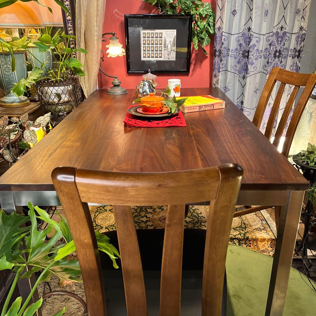 ウォールナット無垢 ステンフレーム