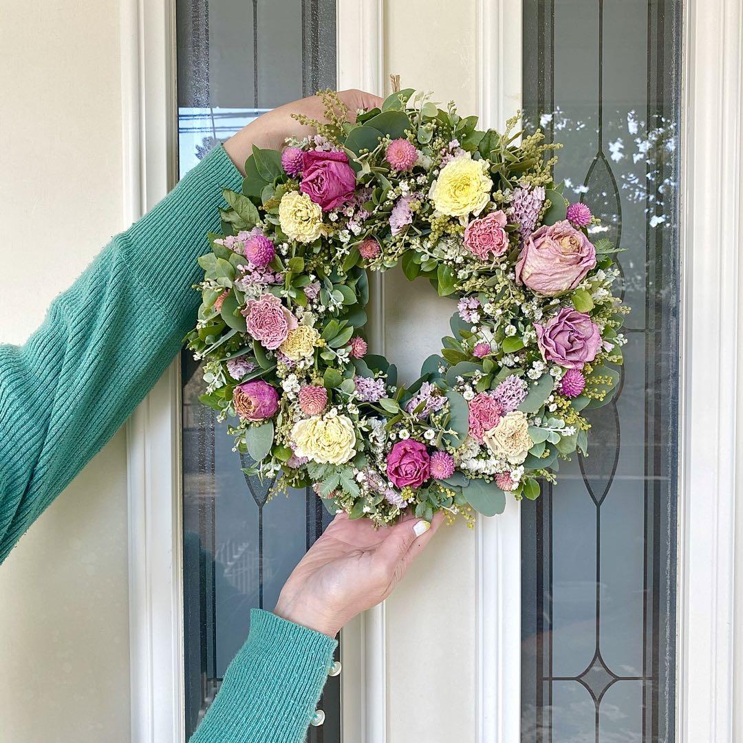 ⚠️専用品⚠️ 春待ち ラナンキュラス と 薔薇 さくらふわり の春色 フルリース
