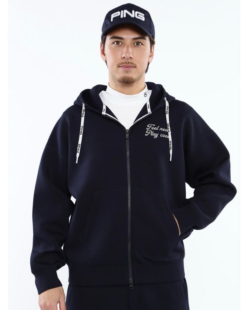 新品タグ付 PING ピン ゴルフ パーカー ネイビー