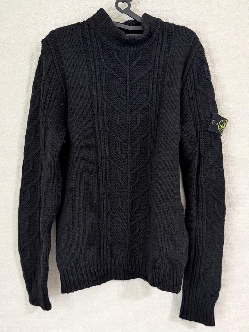 Stone  ケーブルニット タートルネック 黒