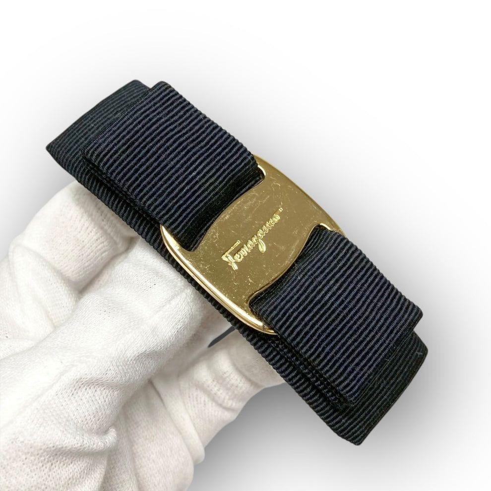 箱付美品フェラガモSalvatore Ferragamo ブラックリボンバレッタ Salvatore Ferragamo サルヴァトーレ フェラガモ バレッタ