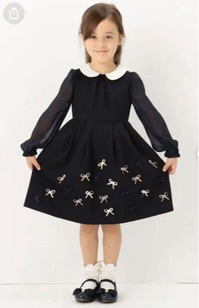 ⭐️tocca⭐️120cm フォーマル リボン ワンピース ネイビー
