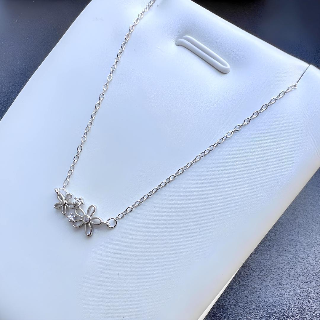 n441【ギフト無料✧】お花ネックレス シルバー925 上品 可愛い