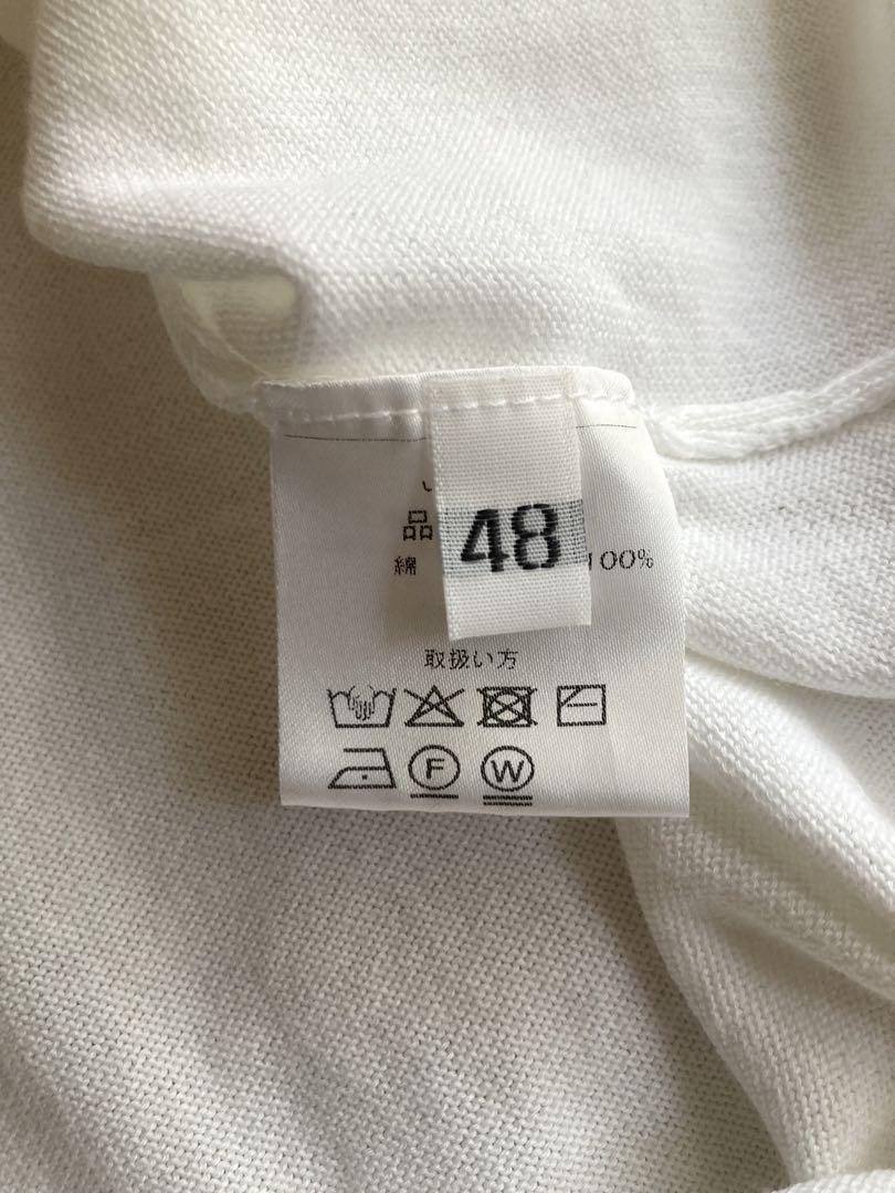 Cruciani コットン 27G Vネックニット 細リブ ホワイト 48 近年