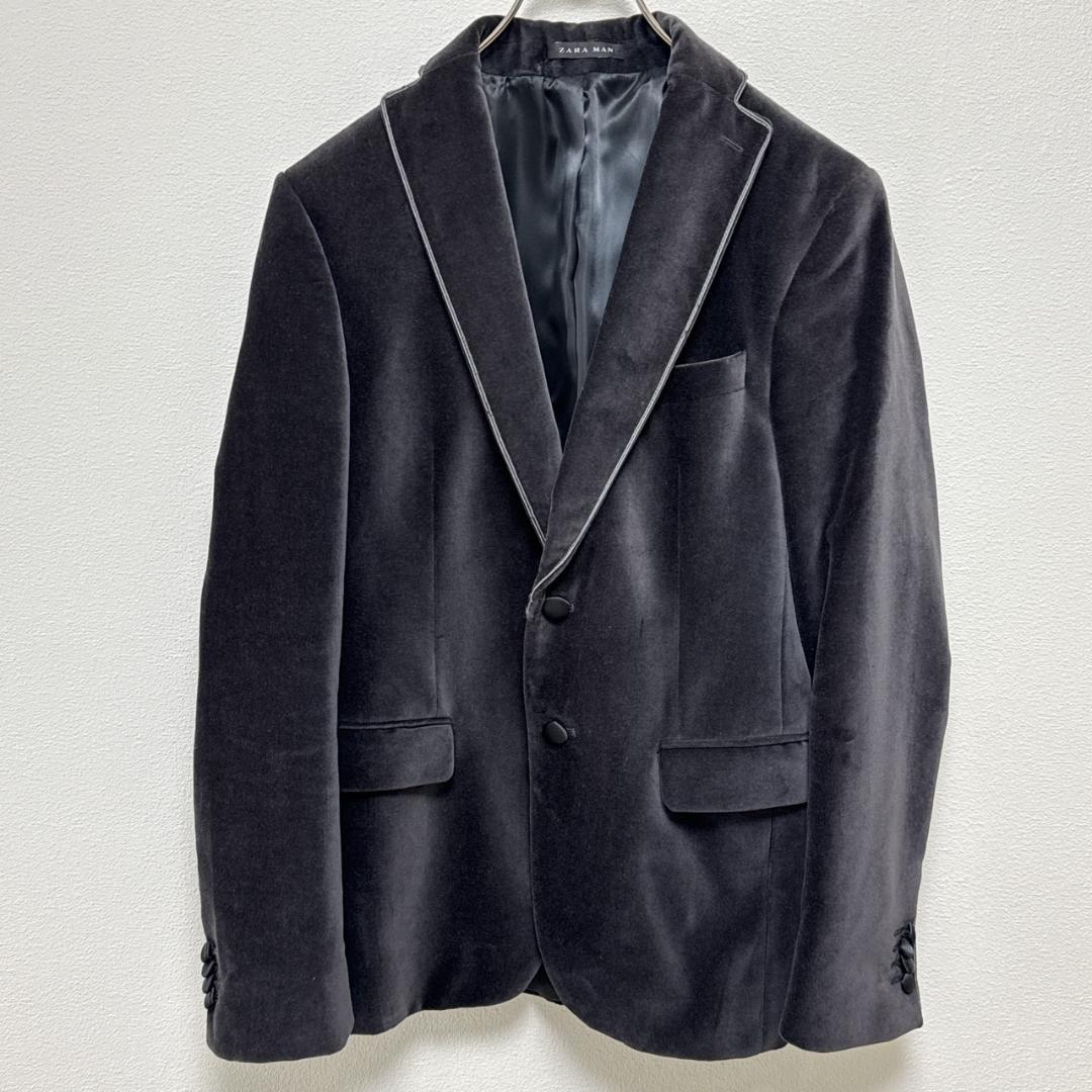 アルベロベロ⭐︎テーラードジャケット ZARA MAN ベロア テーラードジャケット 総裏柄 ベルベット