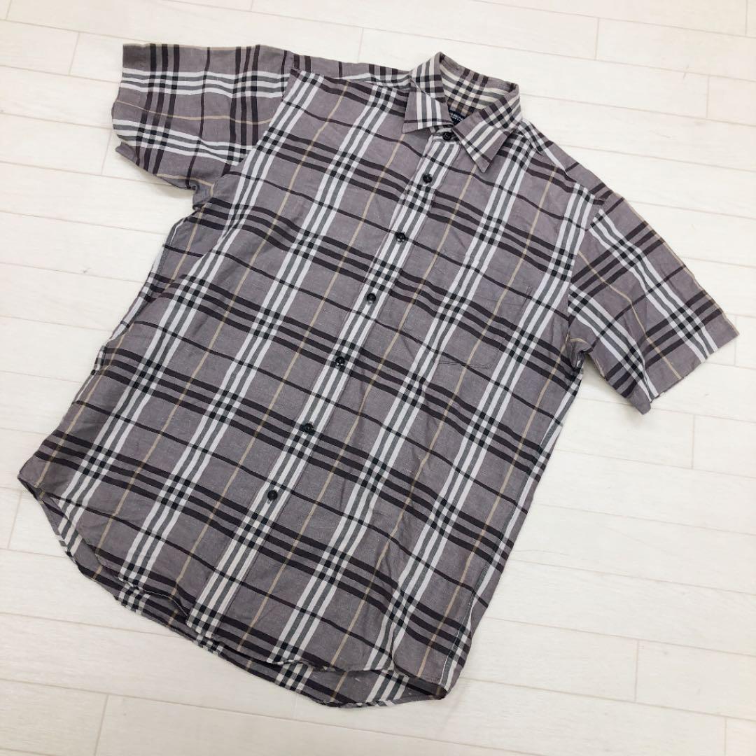 38 割引s定番の中古商品 75 Burberry バーバリー ノバチェック 半袖 ボタンシャツ グレー シャツ メンズs Cfcgroup Org