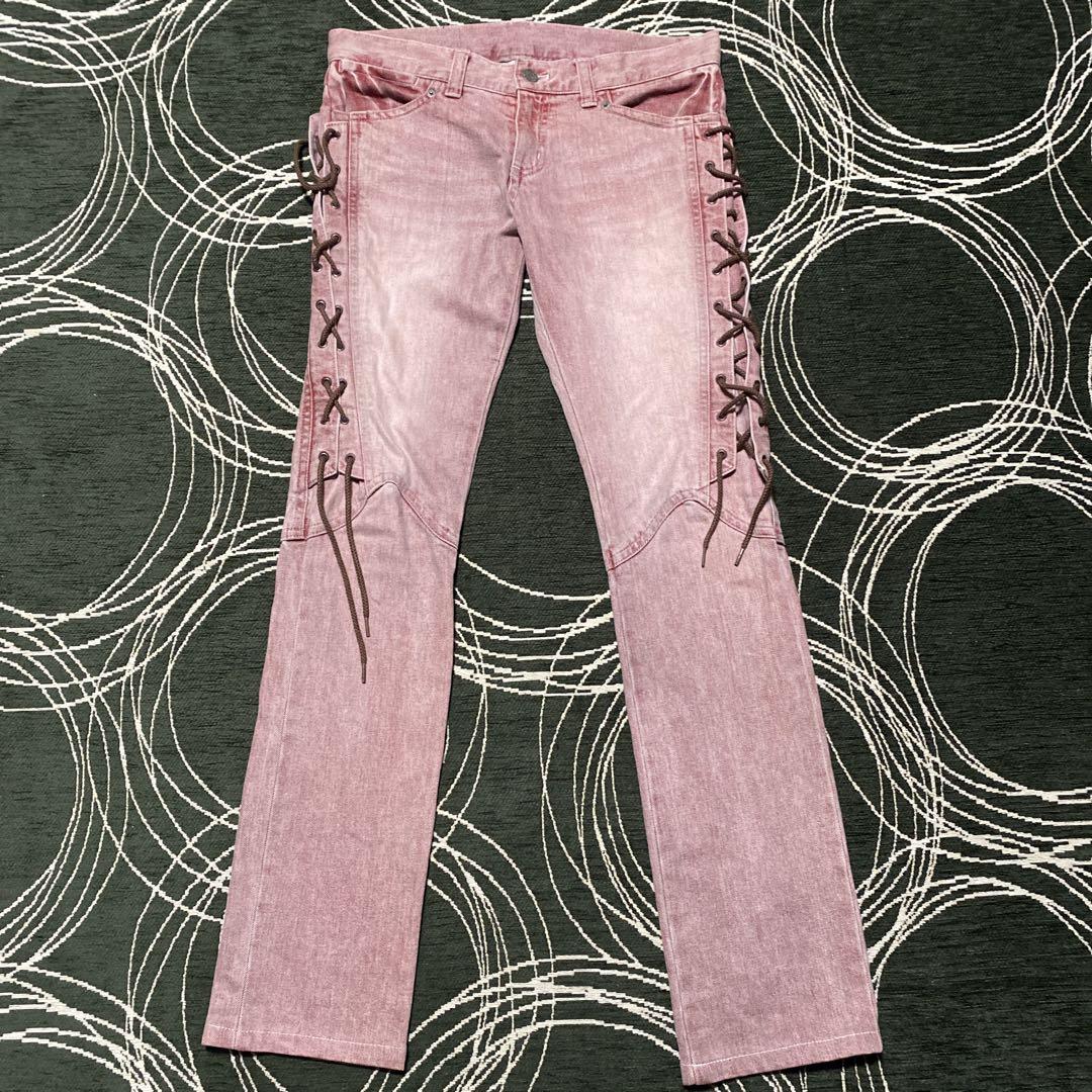 Tornado mart lace up gimmick denim pants