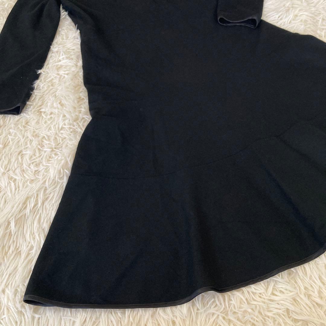 レリアン ロングフレアワンピース ウール100%ブラック　9号 Leilian