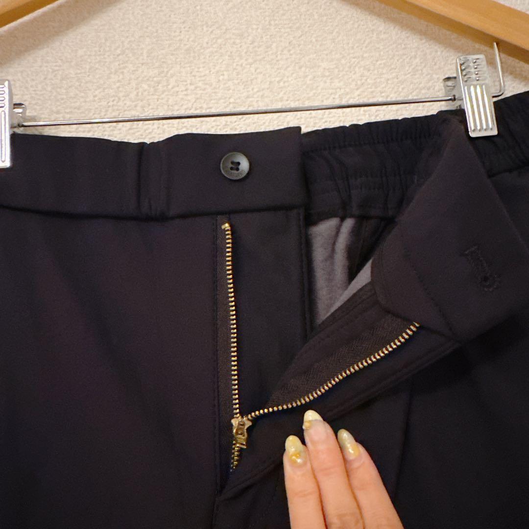 スラックス メンズ ズボン スーツパンツ ロングパンツ メンズ 裏起毛 紺色