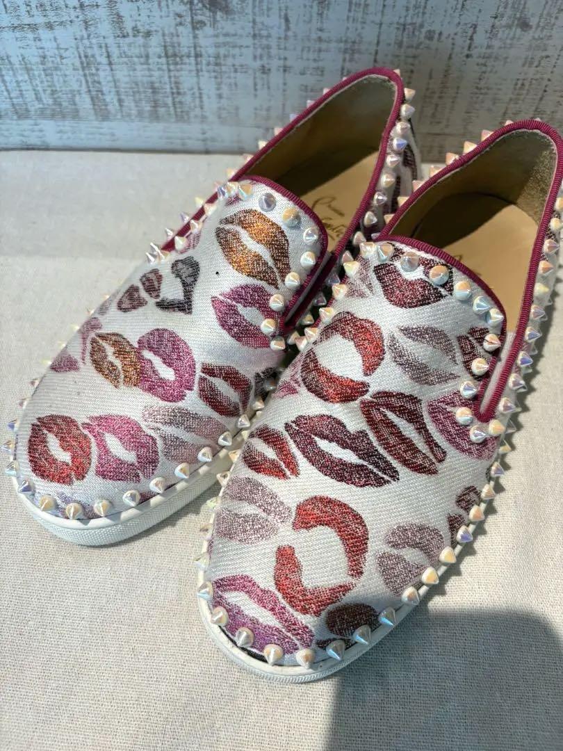 Christian Louboutin リッププリントスリッポン