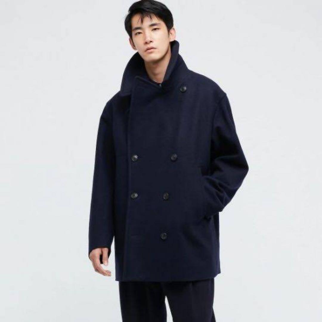 【新品✨タグ付き】ユニクロ＋J ウールブレンドオーバーサイズピーコート M 紺