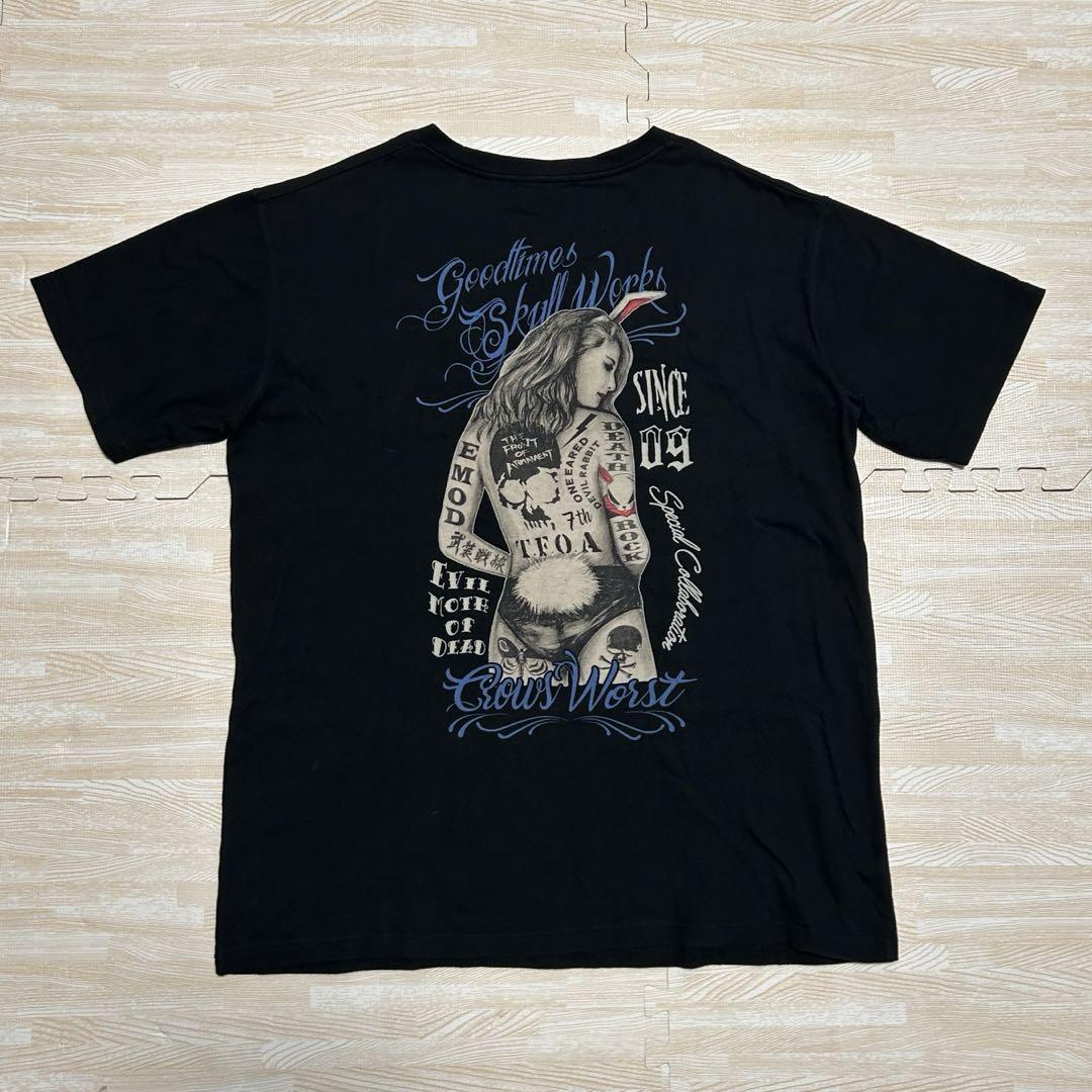 スカルワークス デスラビットガール 半袖Tシャツ XL ブラック